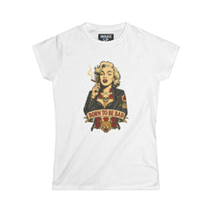 Nacida para ser mala – Camiseta con tatuaje de icono rebelde para mujer | Almas Rebeldes