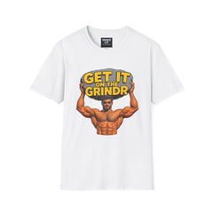 “Get It on the Grindr” Buff Graphic Tee – Culture Shock Collection