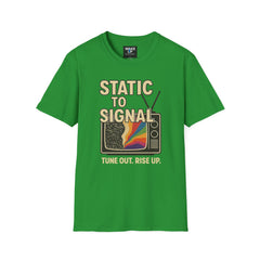 Static to Signal — Tune Out. Rise Up. - Rise Different (Men’s T-Shirt)