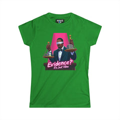 Evidence? It’s Just Vibes – Satirical Diddy Trial Tee for Women | Rebel Souls Collection