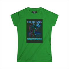 T-shirt néon Power pour femme avec Ctrl+Alt+Tease | Wake Up Apparel