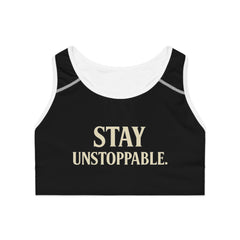 "Stay Unstoppable" Sports Bra – Sleek Support for Limitless Women | Rise Different