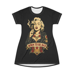 Born to Be Bad T-Shirt Dress – Laid-Back Rebel Chic for Women | Rebel Souls Collection