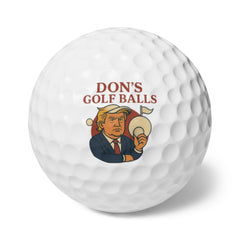 « Don's Golf Balls » – Lot de 6 balles de golf hilarantes | Cadeau de golf parodique politique, accessoires de golf humoristiques