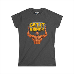“Get It on the Grindr” Women's Fitted Graphic Tee – Culture Shock Collection