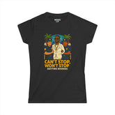 No puedo parar, no pararé (Contratación) – Caos en la Fiesta Blanca - Twisted Covers: Cómics, Cine y Caos (Camiseta de Mujer)