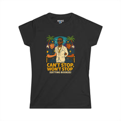 No puedo parar, no pararé (Contratación) – Caos en la Fiesta Blanca - Twisted Covers: Cómics, Cine y Caos (Camiseta de Mujer)