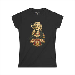 Nacida para ser mala – Camiseta con tatuaje de icono rebelde para mujer | Almas Rebeldes
