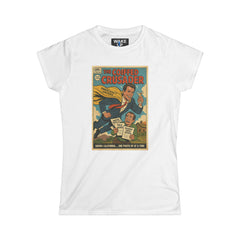 The Coiffed Crusader – Limited Issue #013 Gavin Newsom Parody Tee for Women | Twisted Covers: Comics, Cinema & Chaos