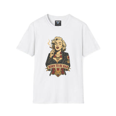 Nacido para ser malo – Camiseta con tatuaje de icono rebelde para hombre | Almas Rebeldes