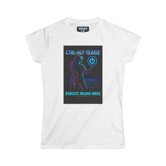 T-shirt néon Power pour femme avec Ctrl+Alt+Tease | Wake Up Apparel