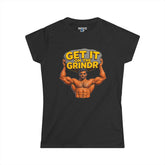 “Get It on the Grindr” Women's Fitted Graphic Tee – Culture Shock Collection