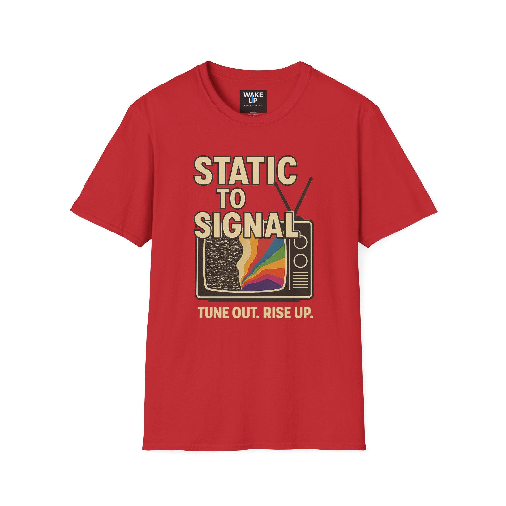Static to Signal — Tune Out. Rise Up. - Rise Different (Men’s T-Shirt)