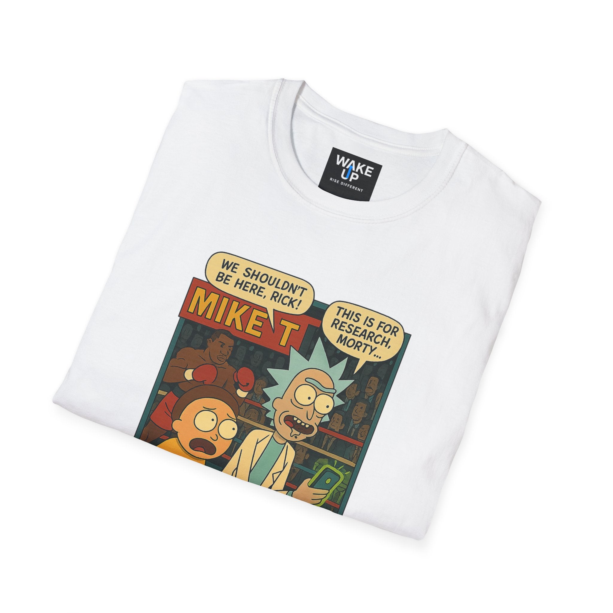 Time Travelers at the Tyson Fight - Twisted Covers: Comics, Cinema & Chaos (Men’s T-Shirt)