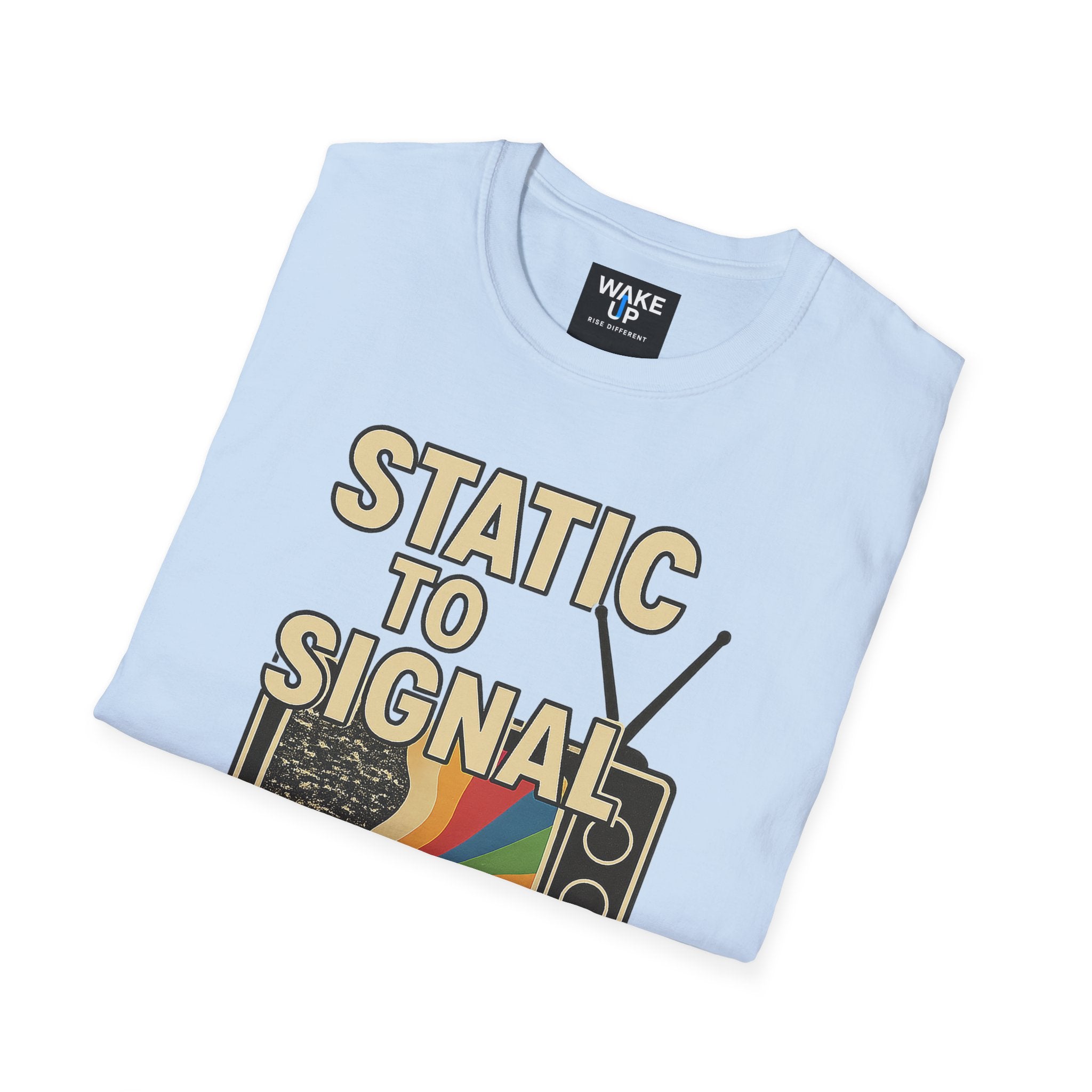 Static to Signal — Tune Out. Rise Up. - Rise Different (Men’s T-Shirt)