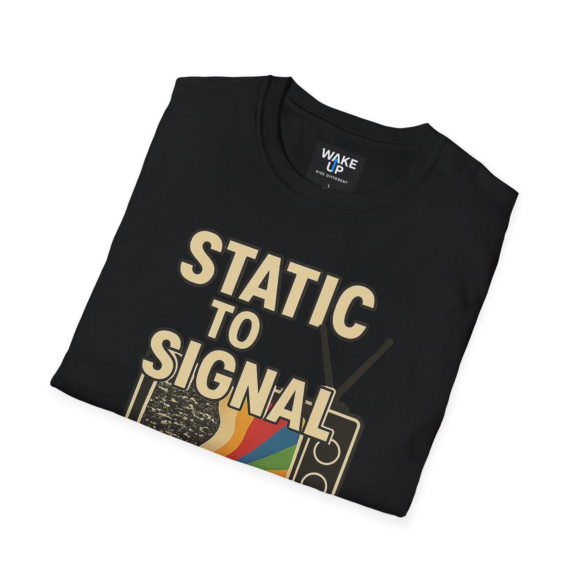 Static to Signal — Tune Out. Rise Up. - Rise Different (Men’s T-Shirt)