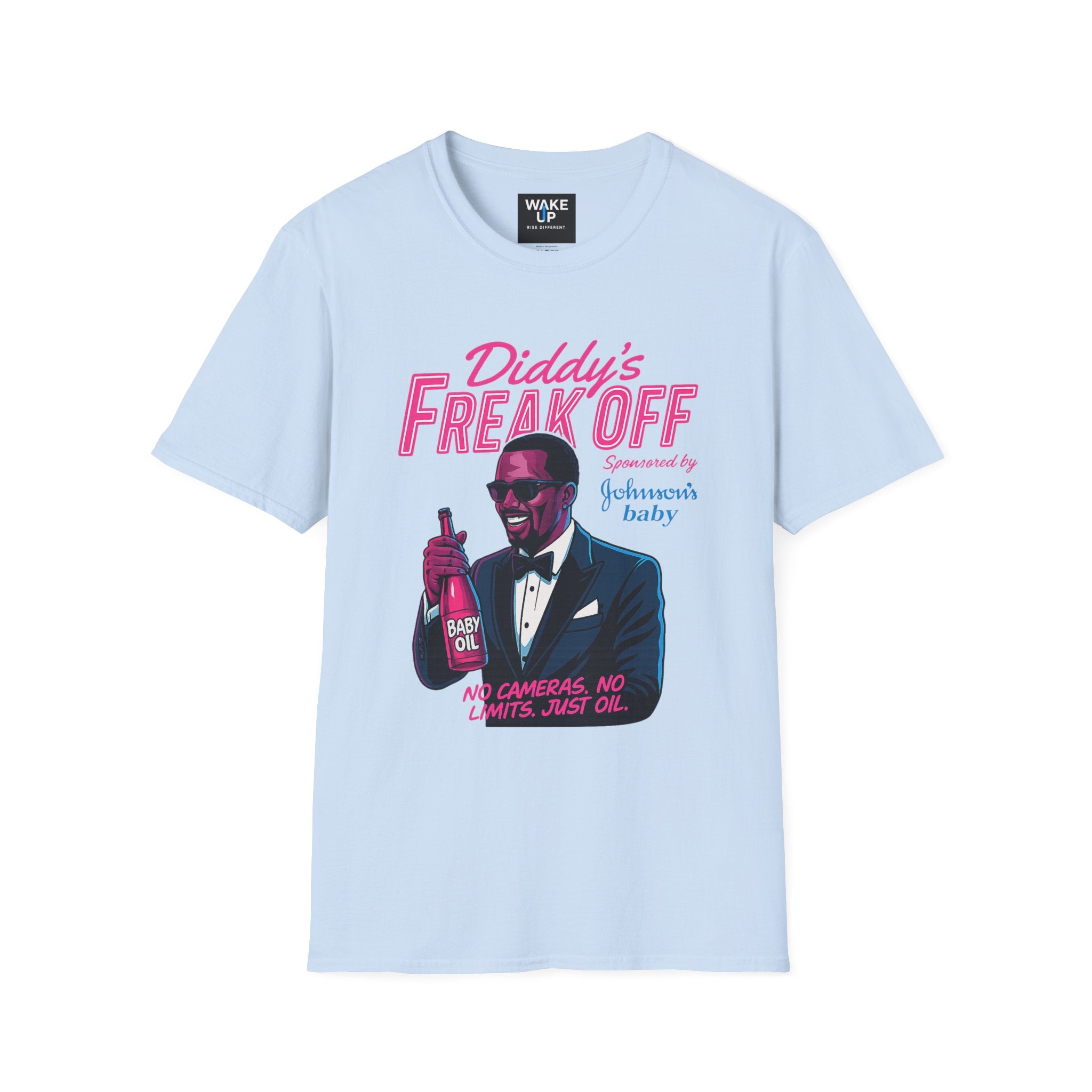 Diddy’s Freak Off – Neon Celebrity Satire Tee for Men | Rebel Souls