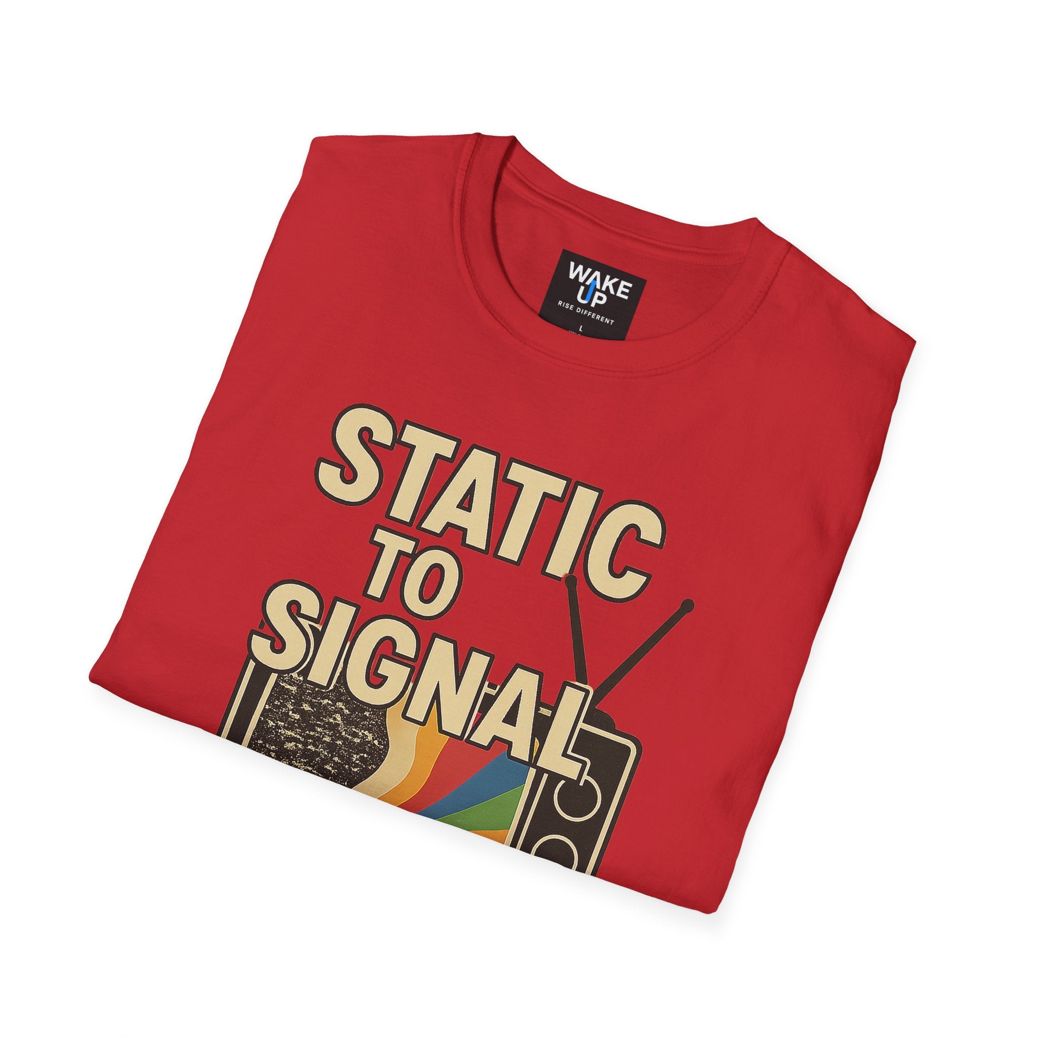 Static to Signal — Tune Out. Rise Up. - Rise Different (Men’s T-Shirt)