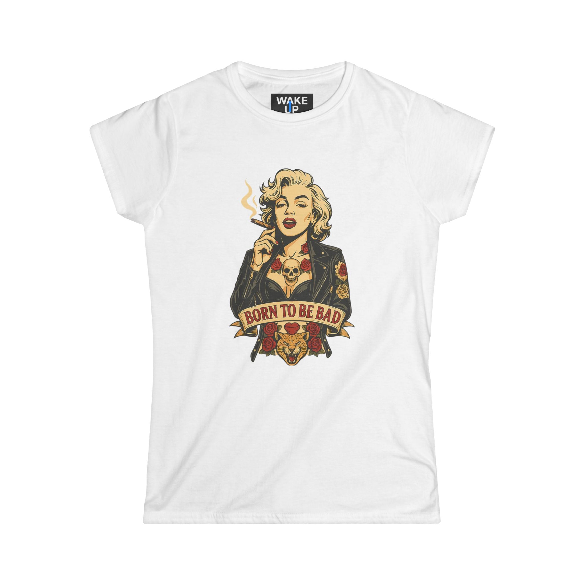 Born to Be Bad – Rebel Icon Tattoo Graphic Tee for Women | Rebel Souls