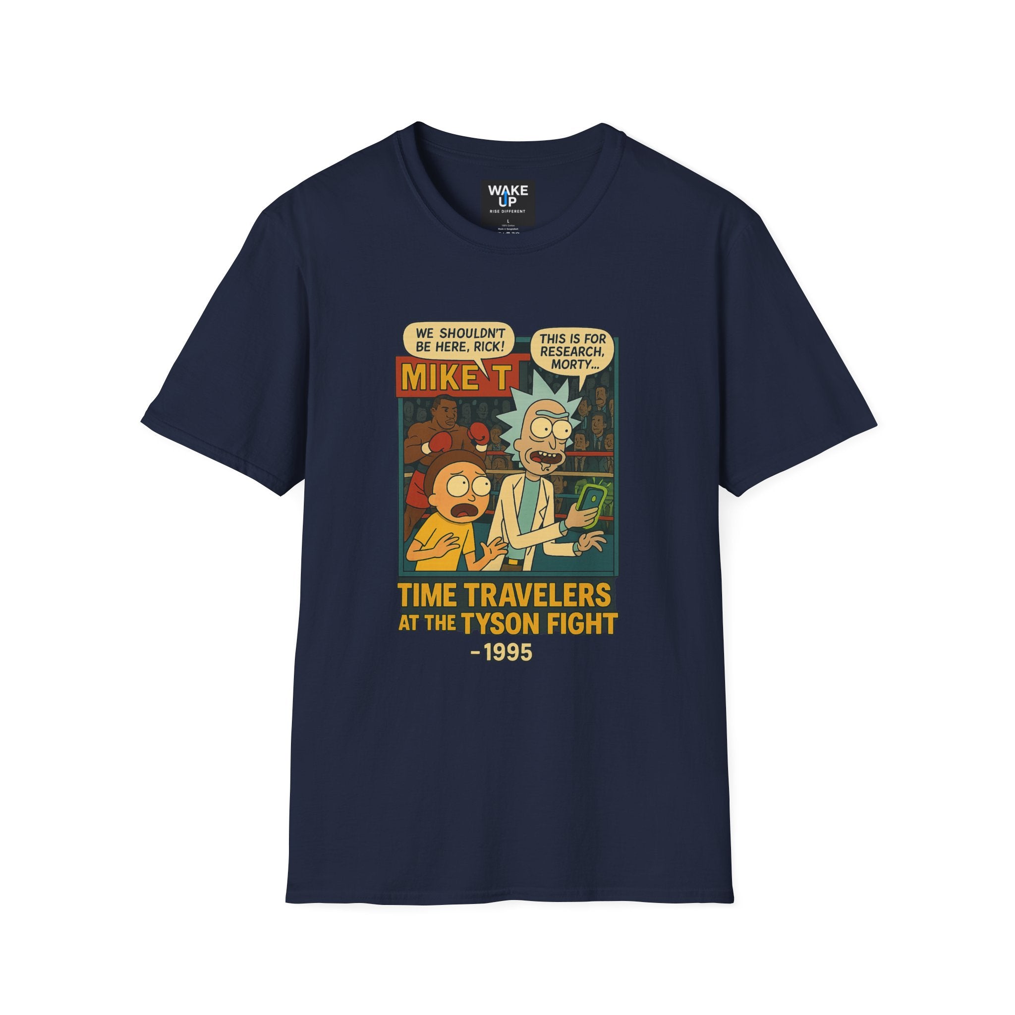 Time Travelers at the Tyson Fight - Twisted Covers: Comics, Cinema & Chaos (Men’s T-Shirt)
