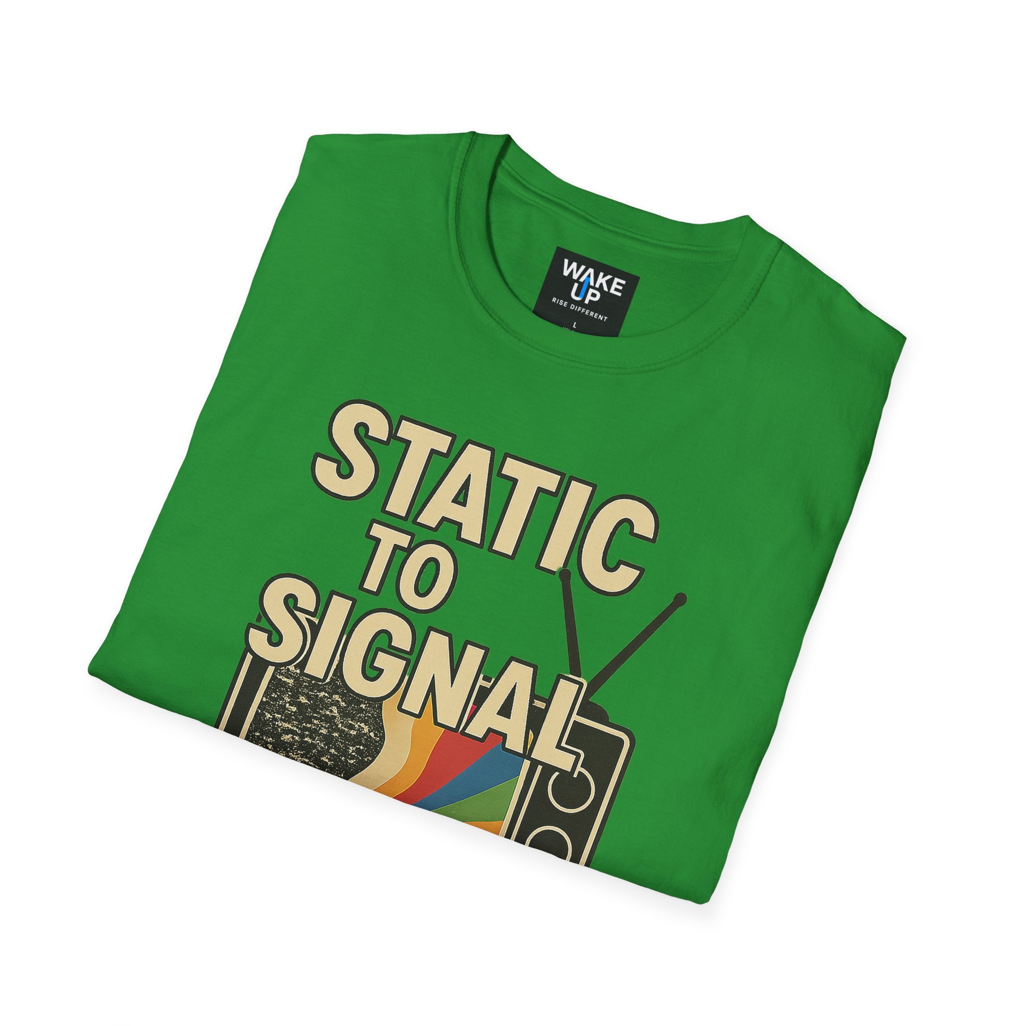 Static to Signal — Tune Out. Rise Up. - Rise Different (Men’s T-Shirt)