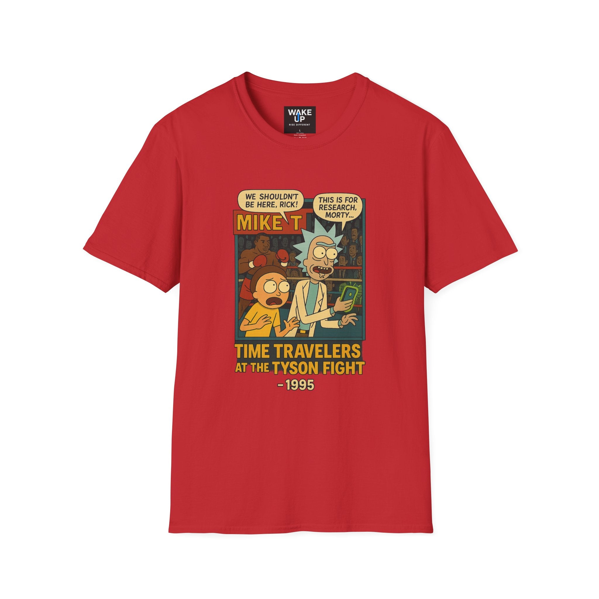 Time Travelers at the Tyson Fight - Twisted Covers: Comics, Cinema & Chaos (Men’s T-Shirt)