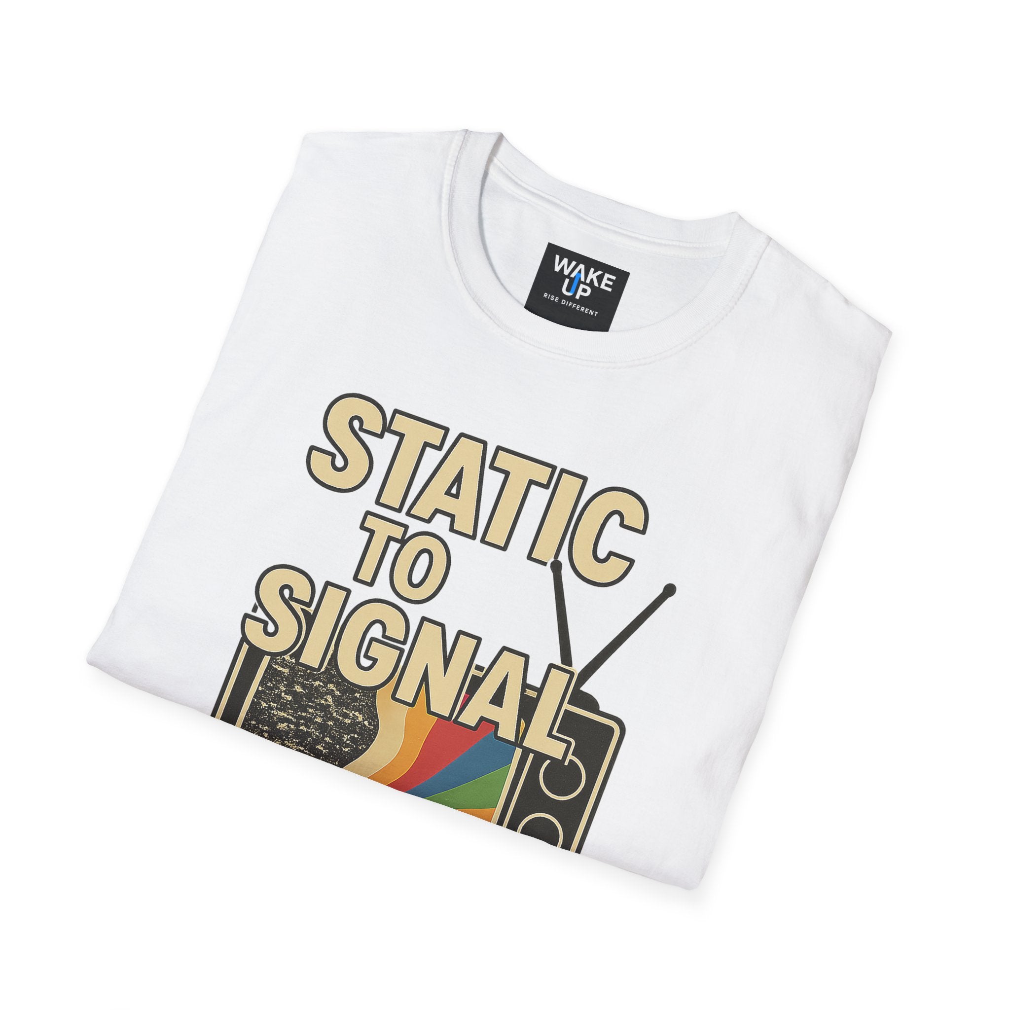 Static to Signal — Tune Out. Rise Up. - Rise Different (Men’s T-Shirt)