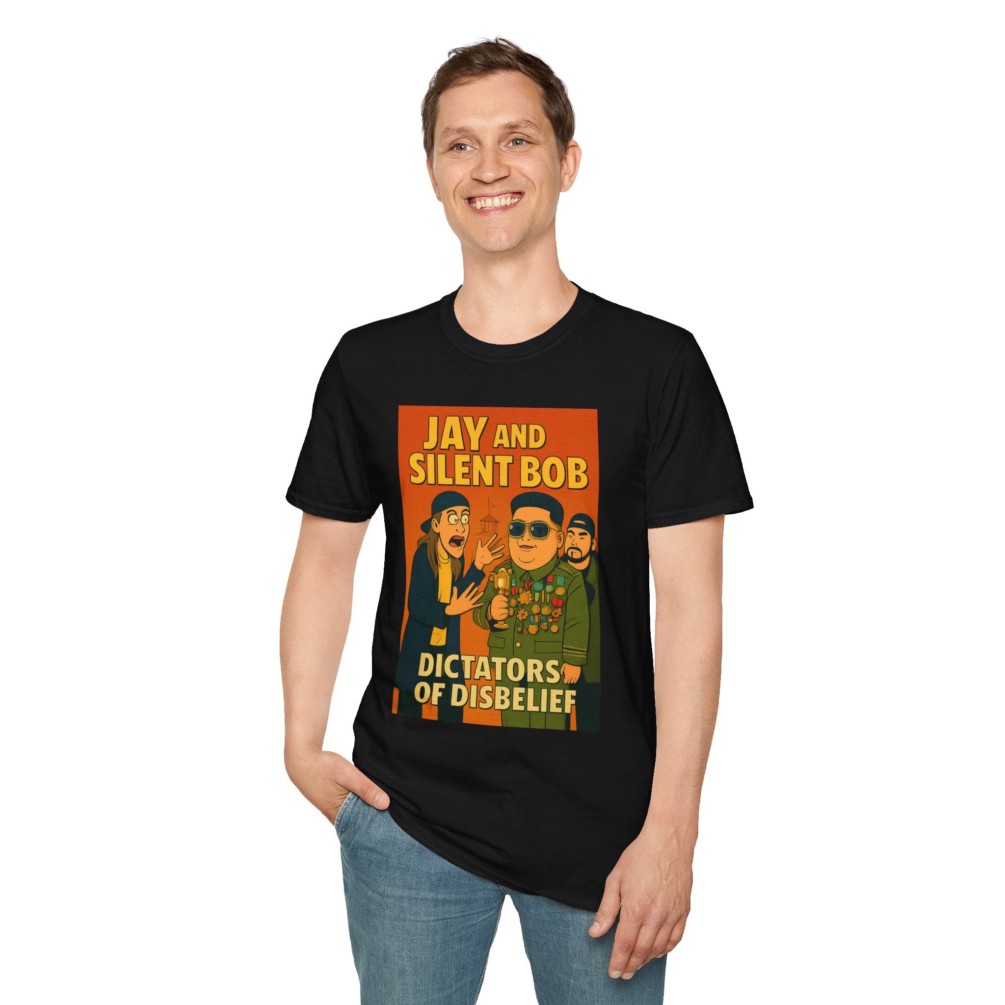 Jay and Silent Bob: Dictators of Disbelief - Twisted Covers: Comics, Cinema & Chaos (Men’s T-Shirt)