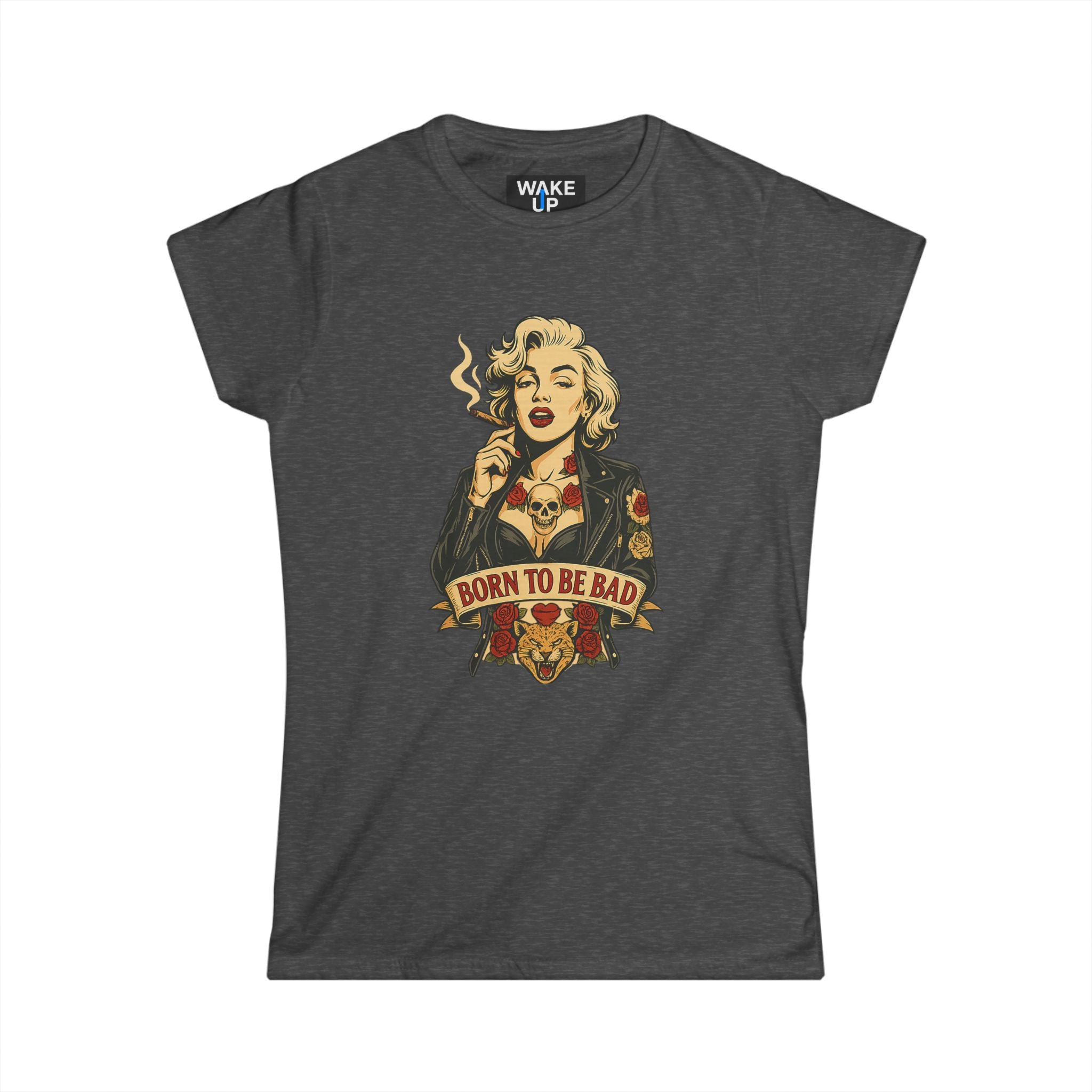 Born to Be Bad – Rebel Icon Tattoo Graphic Tee for Women | Rebel Souls
