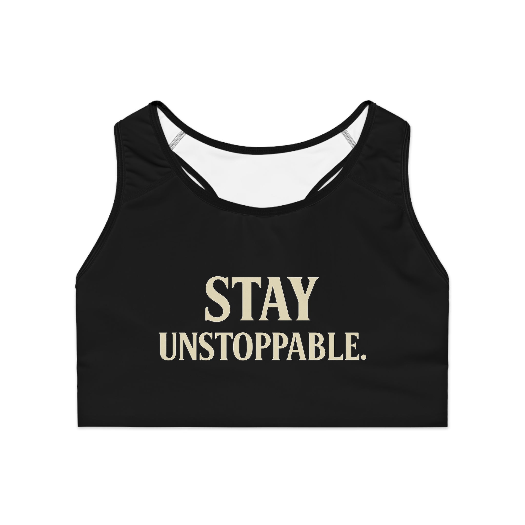 "Stay Unstoppable" Sports Bra – Sleek Support for Limitless Women | Rise Different