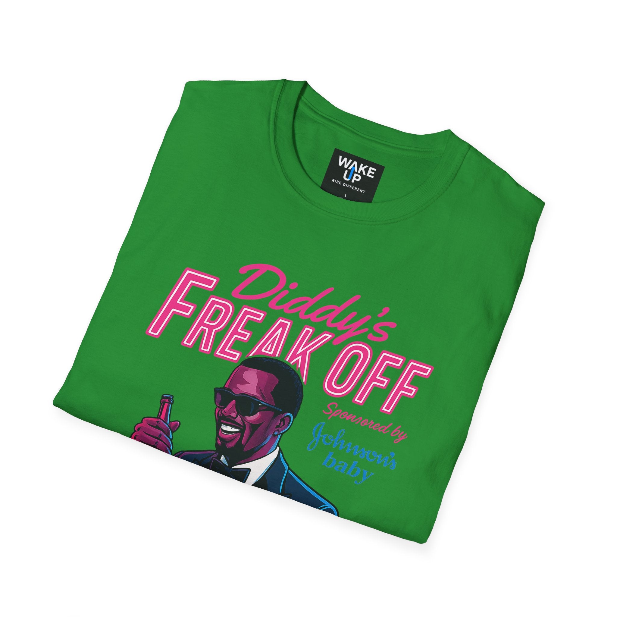 Diddy’s Freak Off – Neon Celebrity Satire Tee for Men | Rebel Souls