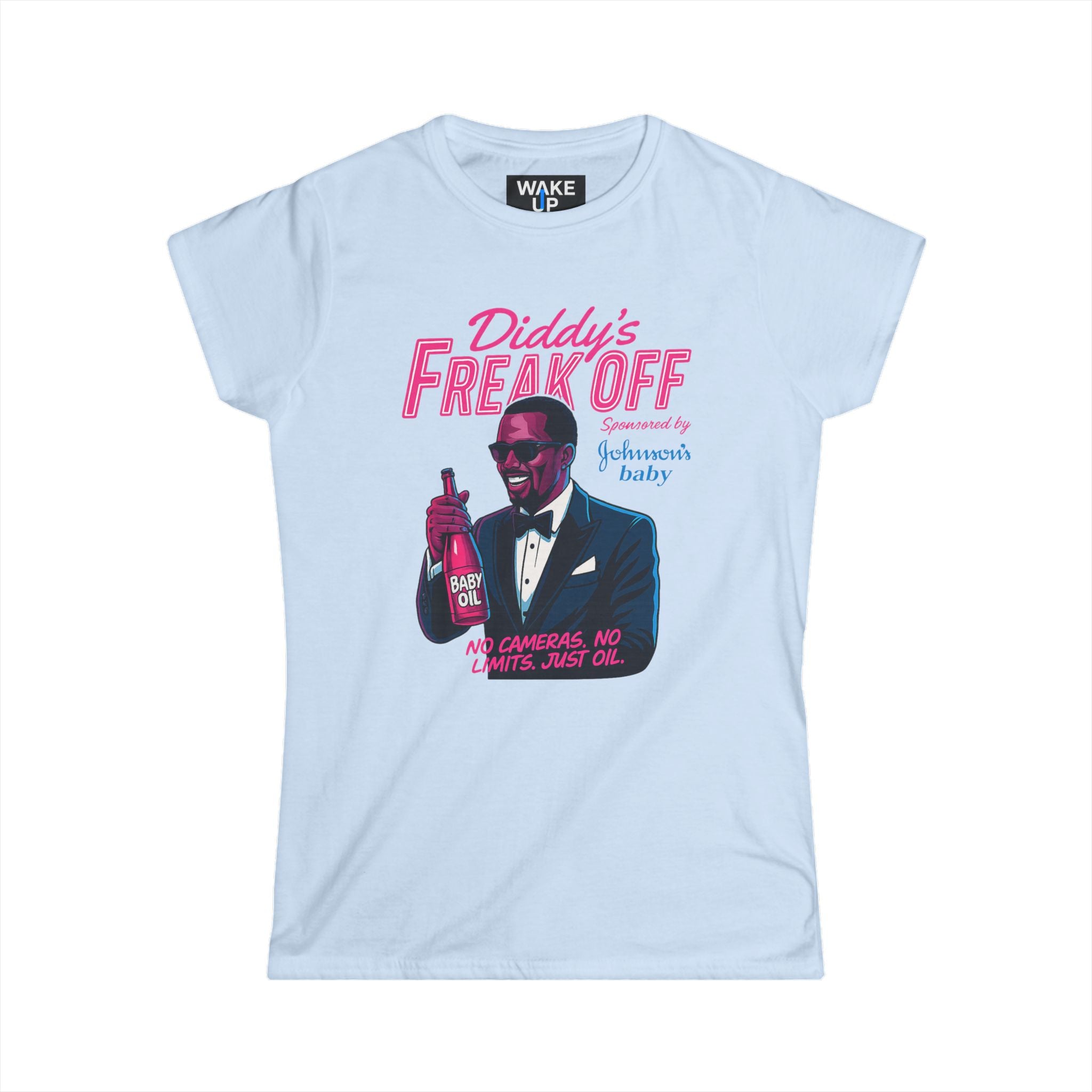 Diddy’s Freak Off – Neon Celebrity Satire Tee for Women | Rebel Souls