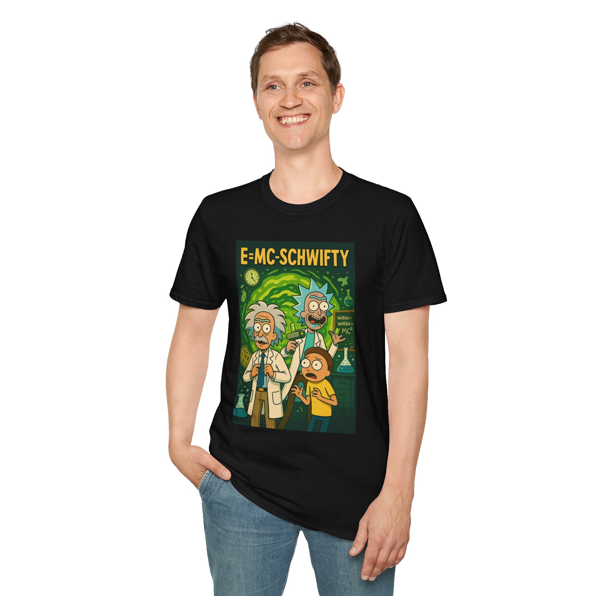 E=MC-SCHWIFTY – Theoretical Mayhem - Twisted Covers: Comics, Cinema & Chaos (Men’s T-Shirt)