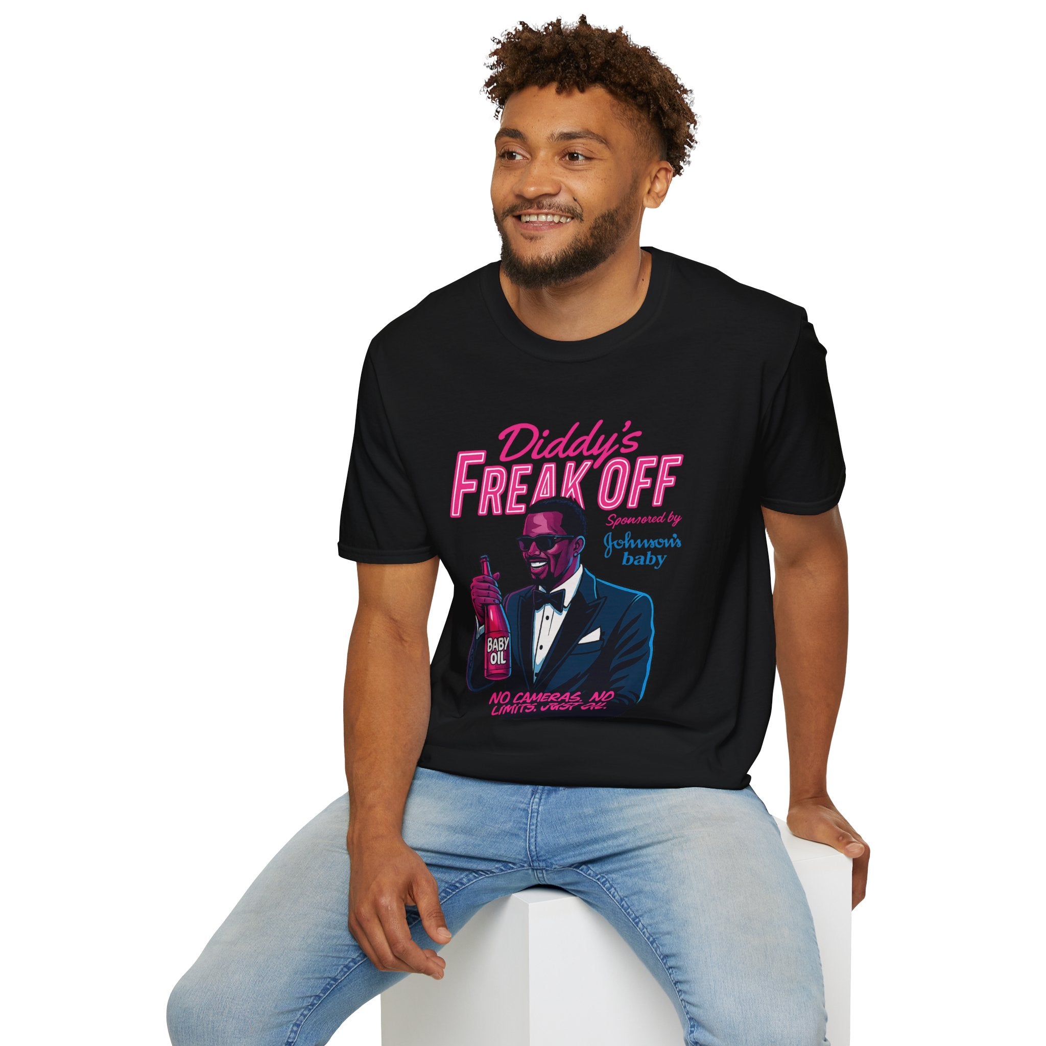 Diddy’s Freak Off – Neon Celebrity Satire Tee for Men | Rebel Souls
