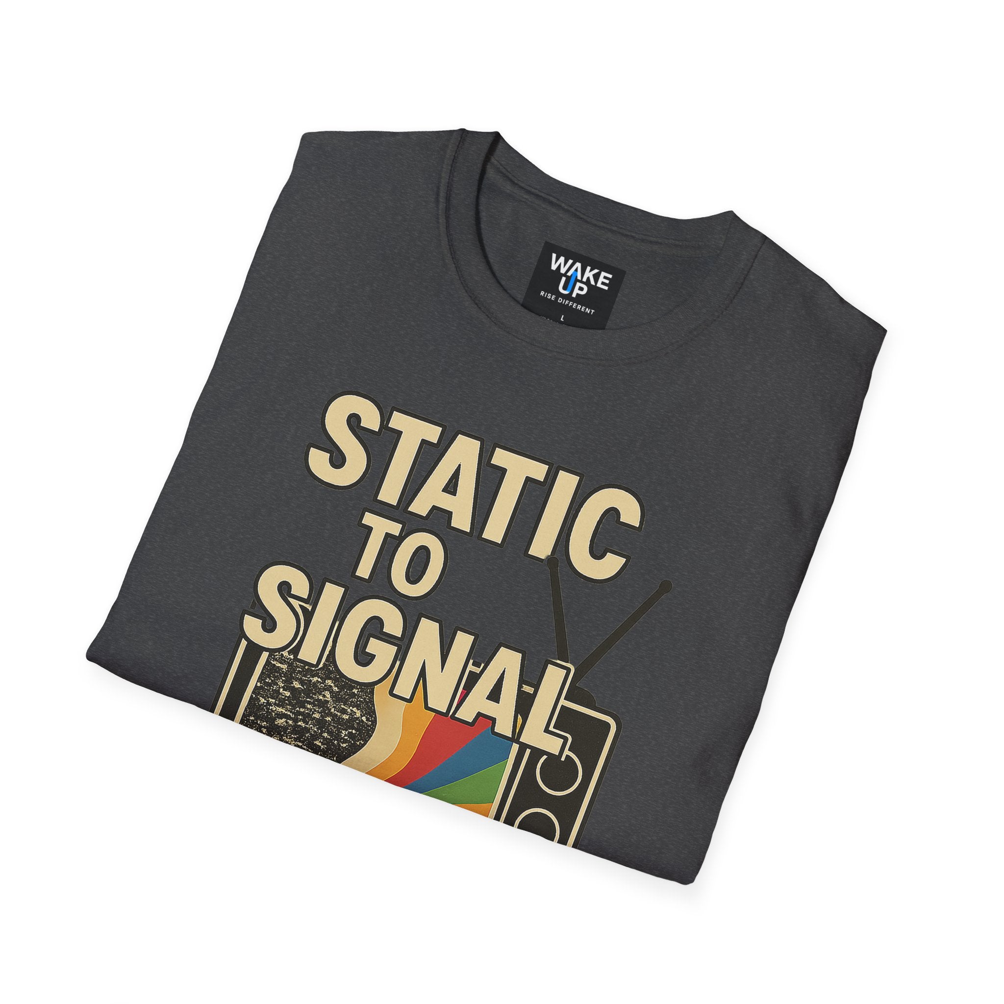 Static to Signal — Tune Out. Rise Up. - Rise Different (Men’s T-Shirt)